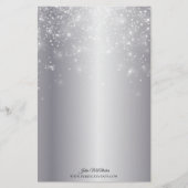 Mousserende lichten op elegante Chic Silver Metall Briefpapier (Voorkant)