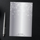 Mousserende lichten op elegante Chic Silver Metall Briefpapier