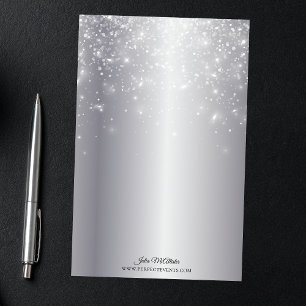 Mousserende lichten op elegante Chic Silver Metall Briefpapier