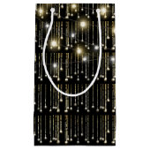 mousserende lichten op zwart klein cadeauzakje (Voorkant)