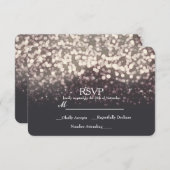Mousserende lichten Romantic Gray Modern Weddensch RSVP Kaartje (Voorkant / Achterkant)