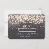 Mousserende lichten Romantic Gray Modern Weddensch RSVP Kaartje (Voorkant)