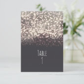 Mousserende lichten Romantic Gray Wedding Table Ka Kaart (Staand voorkant)
