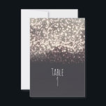 Mousserende lichten Romantic Gray Wedding Table Ka Kaart<br><div class="desc">Mousserende lichten Romantic Grey Wedding Number Kaart. Zoek naar overeenkomende objecten in mijn winkel. Neem contact met mij op voor een aangepaste bestelling.</div>