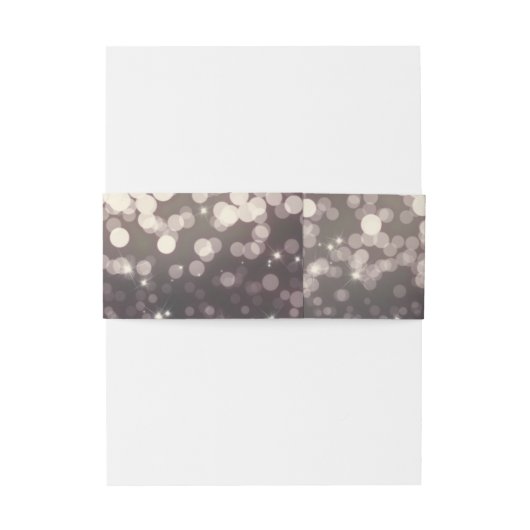 Mousserende lichten Romantic Grey Modern Glam Uitnodigingen Wikkel (Achterkant Voorbeeld)