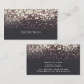 Mousserende lichten Romantic Grey Modern Glam Visitekaartje (Voorkant / Achterkant)