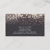Mousserende lichten Romantic Grey Modern Glam Visitekaartje (Achterkant)