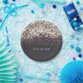 Mousserende lichten Romantic Grey Modern Wedding Papieren Bordje (Feest)