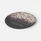 Mousserende lichten Romantic Grey Modern Wedding Papieren Bordje (Gekanteld)