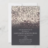 Mousserende lichten Romantic Modern Grey Wedding Kaart (Voorkant)