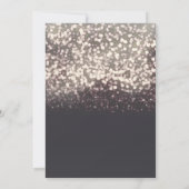 Mousserende lichten Romantic Modern Grey Wedding Kaart (Achterkant)