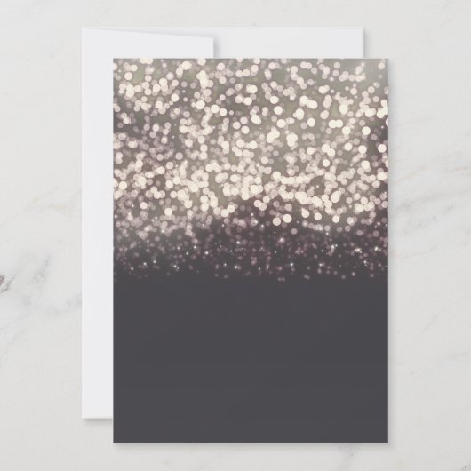 Mousserende lichten Romantic Modern Grey Wedding Kaart (Achterkant)