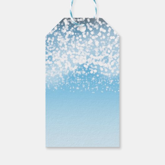 Mousserende lichten Romantic Winter Wonderland Cadeaulabel (Achterkant)