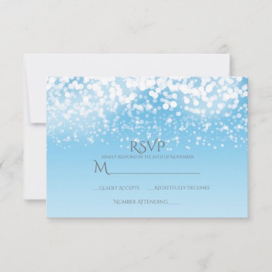 Mousserende lichten Romantic Winter Wonderland RSV RSVP Kaartje (Voorkant)