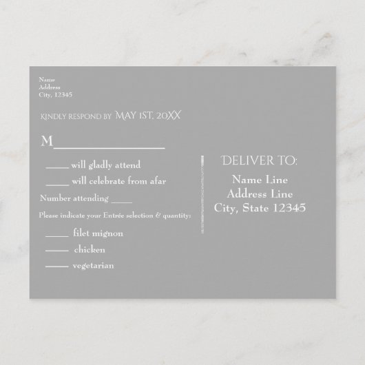 Mousserende lichten Romantic Winter Wonderland RSV Uitnodiging Briefkaart (Achterkant)