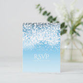 Mousserende lichten Romantic Winter Wonderland RSV Uitnodiging Briefkaart (Staand voorkant)