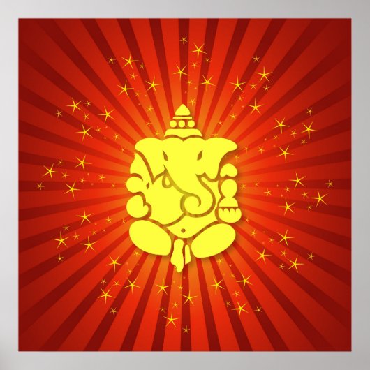 Mousserende Lord Ganesha Poster (Voorkant)