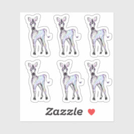 Mousserende magische regenboog zebra sticker