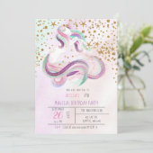 Mousserende Magische Unicorn Birthday-uitvindingen Kaart (Staand voorkant)