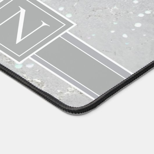 Mousserende Marmeren Monogram Neutraal Grijs Std I Bureaumat (Hoek)