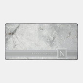 Mousserende Marmeren Monogram Neutraal Grijs Std I Bureaumat (Voorkant)