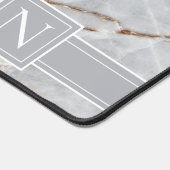 Mousserende Marmeren Monogram Warm Grijs Koper ID6 Bureaumat (Hoek)