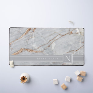 Mousserende Marmeren Monogram Warm Grijs Koper ID6 Bureaumat