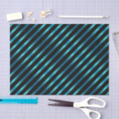 Mousserende metalen blauwe diagonale strepen tissuepapier (Craft)