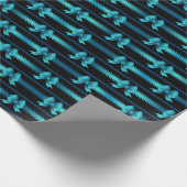 Mousserende metalen bogen en strips cadeaupapier (Hoek)