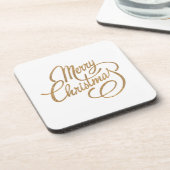 Mousserende minimalistische feestelijke kerstzin bier onderzetter (Linkerzijde)