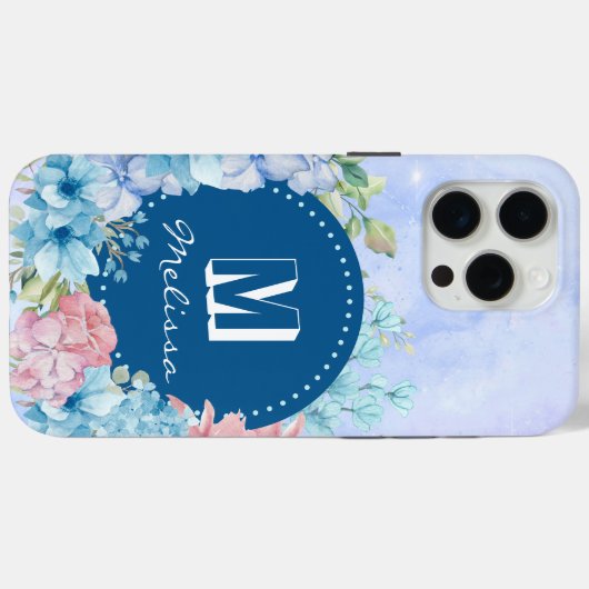 Mousserende moderne Paarse blauwe Waterverf Case-Mate iPhone Case (Achterkant (horizontaal))