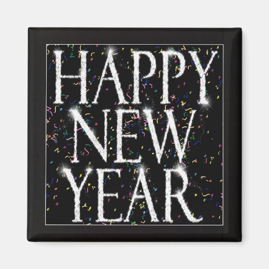 Mousserende nieuwe jaren magneet (Voorkant)