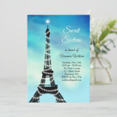 Mousserende olifantentoren Sweet Sixteen turquoise Kaart (Staand voorkant)