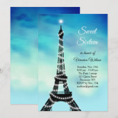 Mousserende olifantentoren Sweet Sixteen turquoise Kaart (Voorkant / Achterkant)