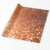 Mousserende Ombre Copper Shiny Trendy Glitter Cadeaupapier (Uitgerold)