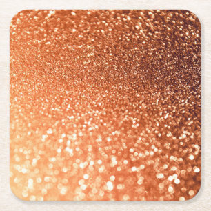 Mousserende Ombre Copper Shiny Trendy Glitter Kartonnen Onderzetters