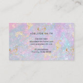 Mousserende opaal faux glitter folie visitekaartje (Achterkant)