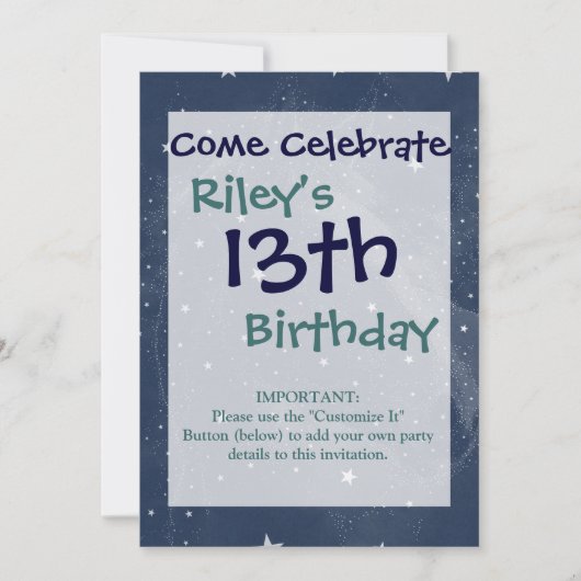 Mousserende paarden Constellatie Stars Midnight Bl Kaart (Voorkant)