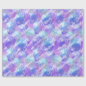 Mousserende Paarse Blauwgroen Blauwe Draagbalken Cadeaupapier (Vlak)