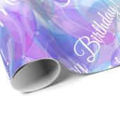 Mousserende Paarse Blauwgroen Blauwe Draagbalken Cadeaupapier (Rol Hoek)