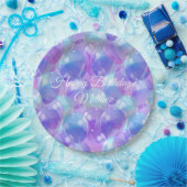 Mousserende Paarse Blauwgroen Blauwe Draagbalken Papieren Bordje (Feest)