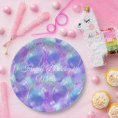 Mousserende Paarse Blauwgroen Blauwe Draagbalken Papieren Bordje (Feest)