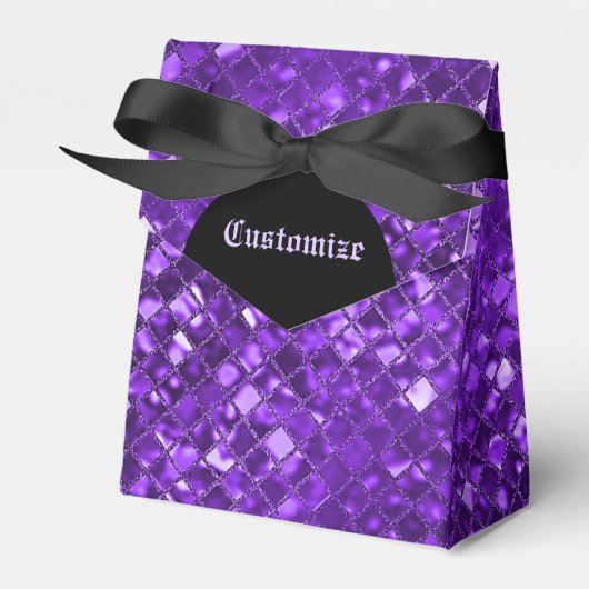 Mousserende Paarse mozaïekpatroon Bedankdoosjes (Voorkant Zijde)