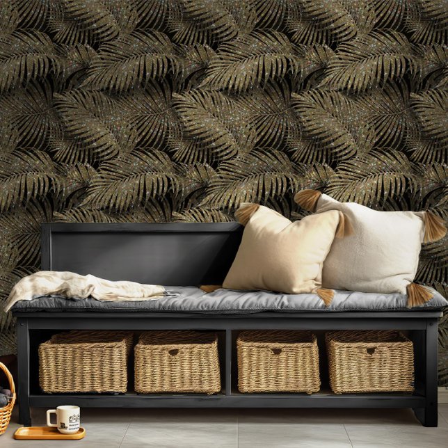 Mousserende palmbladeren Pattern Gold ID831 Behang (Creator heeft geüpload)