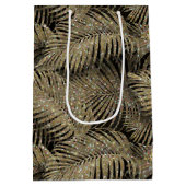 Mousserende palmbladeren Pattern Gold ID831 Medium Cadeauzakje (Achterkant)