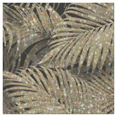 Mousserende palmbladeren Pattern Gold ID831 Stof (Close Up)