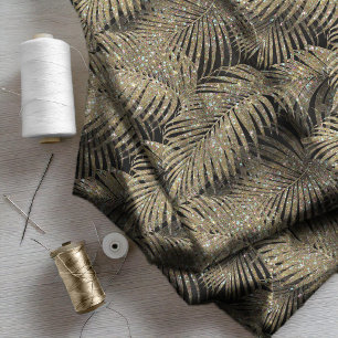 Mousserende palmbladeren Pattern Gold ID831 Stof