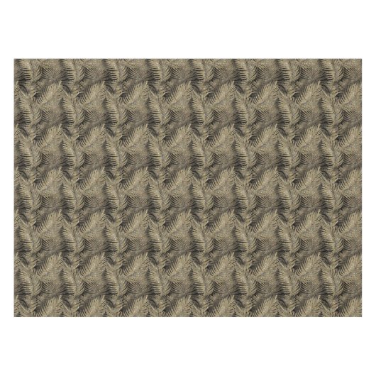 Mousserende palmbladeren Pattern Gold ID831 Tafelkleed (Voorkant (Horizontaal))