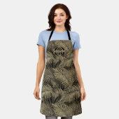 Mousserende palmbladeren Pattern Gold met Logo ID8 Schort (Gedragen)