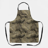 Mousserende palmbladeren Pattern Gold met Logo ID8 Schort (Voorkant)